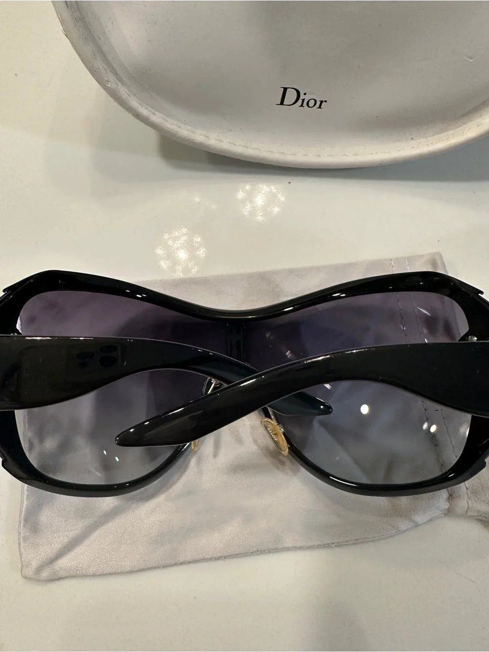 Dior Black Shield Sunglasses with Dark Smoke Lenses